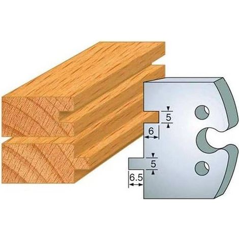 Jeu de 2 Fers Profilés Acier HT 50 x 5,5 mm - N°201 Rainure/Languette - Outil de menuiserie - Diamwood