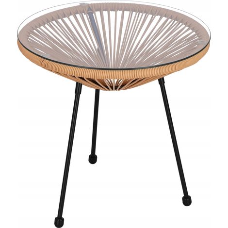 MESA REDONDA DE TECNORATTAN PARA JARDÍN, BALCÓN, TERRAZA, CAFETERÍA 50cm (1/5)