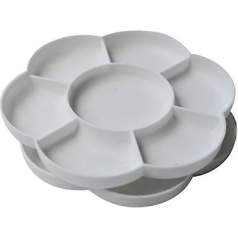 Plateau de mélange de peinture en plastique en forme de fleur - Blanc (Lot de 2) (1/4)