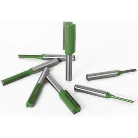 Fraise Defonceuse Droite - 7 Pièces 3 4 5 6 8 10 12 Mm - Tige 6 Mm - Pour Travail Du Bois Mdf Panneaux De Particules Contreplaqué - Kit Complet (1/5)