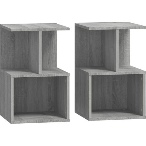 vidaXL Comodini 2 pz Grigio Sonoma 35x35x55 cm in Legno Multistrato (1/5)