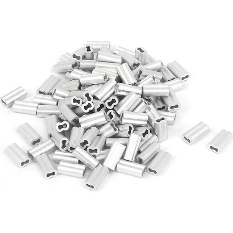 1mm Wire Rope Aluminum Sleeves Clip Fittings Loop Sleeve Cable Crimps 100pcs (1/2)
