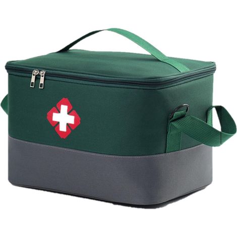 Portable kit Premier Secours, Grande Capacité Trousse Medicaments Voyage, Sac Familial de Rangement pour Médicaments, Organisateur de Premiers Secours, pour Maison,Voyages,l'école et la Camping,vert