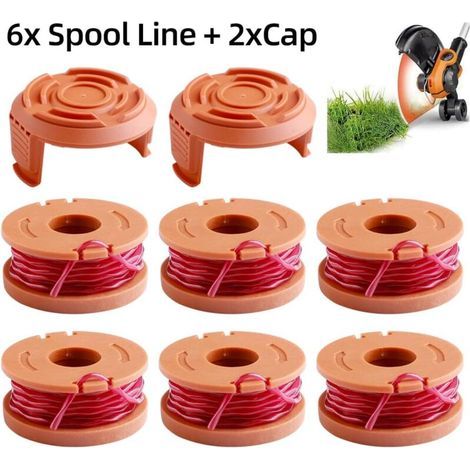 [NEVER USED] Piece of brush cutter lines WA0004.1 for all WORX 20 V trimmers (6 x 3 m long, thread diameter 1.65 mm) + 2 caps (1/4)