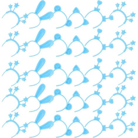 Mini serre-têtes pour poupées, coiffes de simulation compatibles, 100 pièces en plastique bleu (1/5)