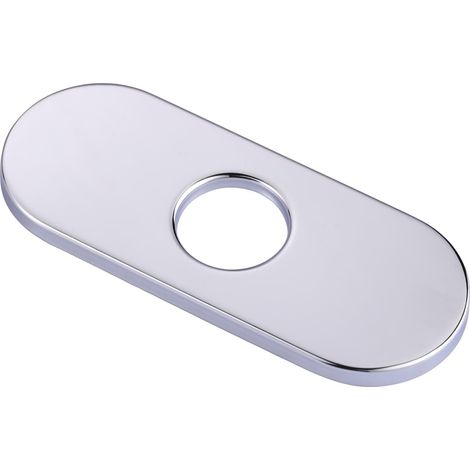 6-Zoll-Küchenspülen-Armaturenabdeckung, geeignet für 1- oder 3-Loch-Küchenspülen, dekorative Edelstahlplatte (silber)
