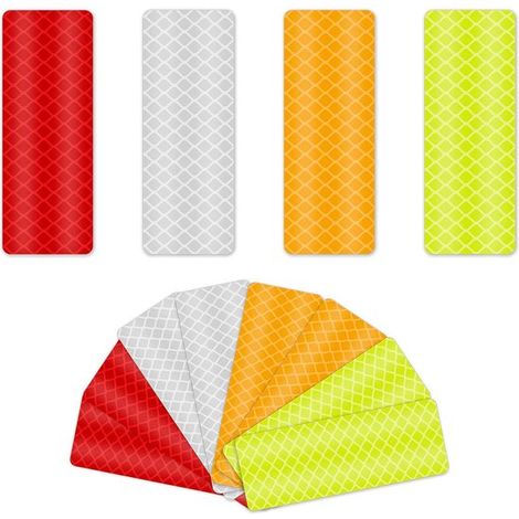 Autocollant voiture - 12 Pièces - Autocollants réfléchissants - PVC - Bandes étanches - Haute visibilité - Warning reflective stickers - Waterproof - Ruban réfléchissant pour voiture, moto, vélo - 38c (1/5)