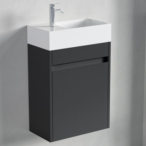 LOMAZOO Meubles de toilettes, noir mat - Meubles WC - 40x22x60 -
