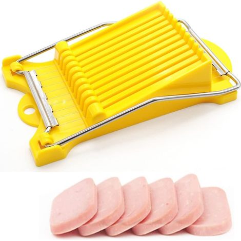 Trancheuse multifonctionnelle en acier inoxydable pour charcuterie, outil de découpe et de division domestique, trancheuse pour beurre, banane et œufs cuits (jaune) (1/5)