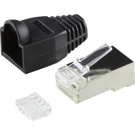 LogiLink MP0022 Connettore RJ45 CAT 6, schermato MP0022 Spina dritta Poli: 8P8C Nero 100 pz.