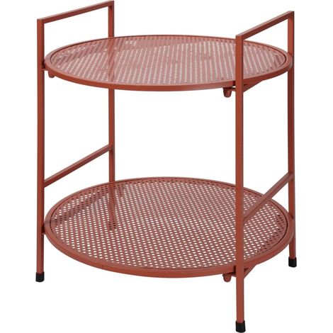 Beistelltisch, 2-stufig, mit durchbrochenen Ablagen, Metall, Ø 45 cm x 50 cm (1/4)