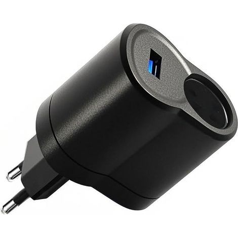 Adaptateur Allume-Cigare Prise Secteur 220V vers 12V,Prise USB 5V 1A (1/5)