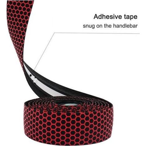 2 Pcs Bandes de Guidon de Vélo, EVA Ribbon Ruban pour Guidon Respirantes Antidérapantes avec Surface en Nid d'abeille pour Vélo de Route de Vélo de Montagne (1/4)
