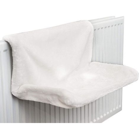 Hamac pour Chat, Confortable Hamac Chat Radiateur, Facile à Nettoyer Blanc Lit Radiateur, Laine d'agneau Lit Suspenduchat Tousradiateurs Courants,45×30cm (1/5)