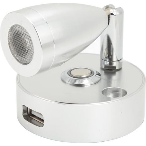 Zerone Lampe de lecture de RV Liseuse RV 3500K Alliage d'Aluminium 3 Couleurs Angle Réglable 12V-24V Lampe de Chevet pour Bateau (1/4)