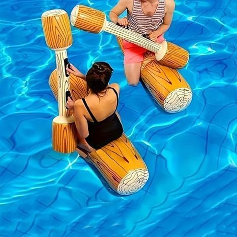 2-teiliges aufblasbares Ruderspiel, aufblasbares Wasserschlachtspiel für Pool und Terrasse, Bojen und Paddel, für Erwachsene, Sommerpartys, Strand und Pool (1/5)
