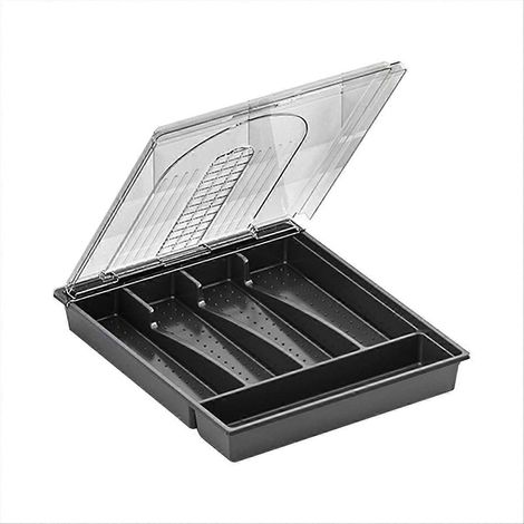 Boîte de rangement pour tiroir de cuisine, boîte de rangement pour vaisselle, cuillères, fourchettes (1/5)