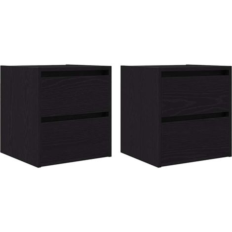 Maison Exclusive - Mesillas de noche de pared 2 uds roble negro 3 (1/5)