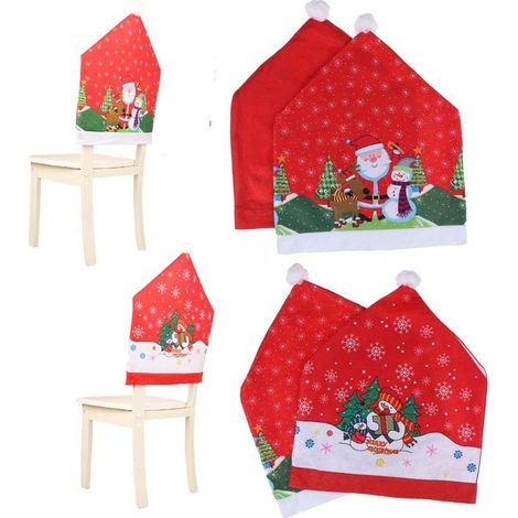 6er-Set weihnachtliche Stuhlhussen für Esszimmerstühle (1/5)