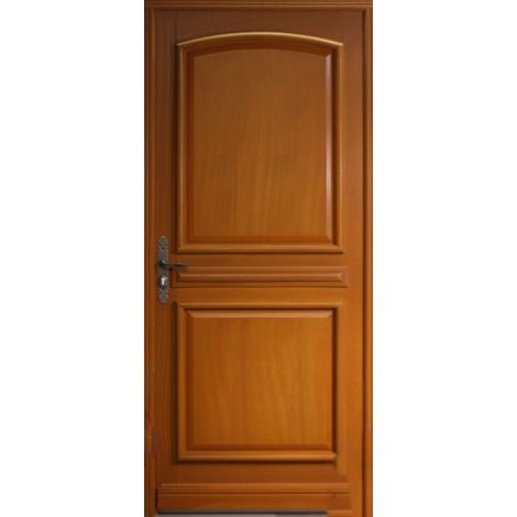 Gd Menuiseries – Porte d'entrée en bois pleine Garnier H215 x L90 cm – Ouverture droite – Pour espaces humides – Esthétique moderne et durable (1/5)