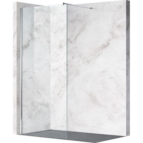 Balneo Paroi de douche À l'italienne 110x200cm, En 8mm Verre Anticalcaire, Avec Barre De Fixation, Beira chrome (1/5)