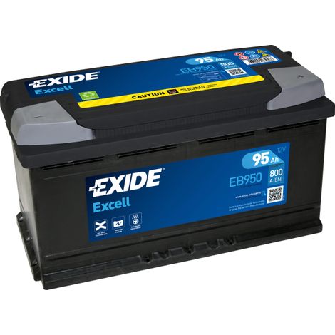 BATTERIE EXIDE EXCELL L5 12V 95AH 800A 353X175X190 +D EB950 (1/3)