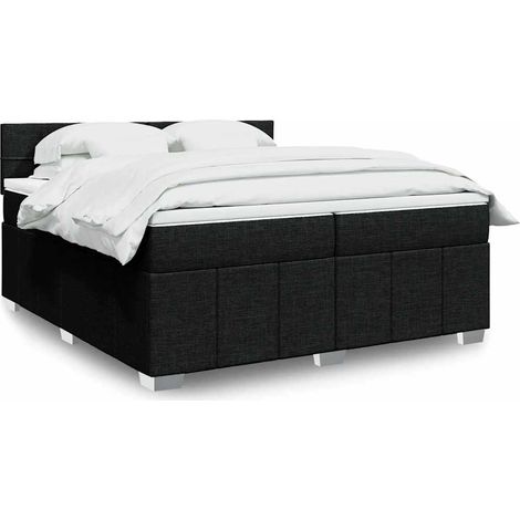 Boxspringbett mit Matratze Schwarz 200x200 cm Stoff