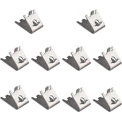 Lot de 12 clips de fixation pour étagère de congélateur, en acier inoxydable, pour réfrigérateur commercial, épaisseur 1,5 mm. (1/4)