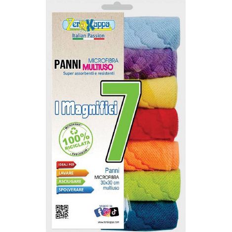PANNO IN MICROFIBRA MULTIUSO 'MAGNIFICI 7' cm 30 x 30