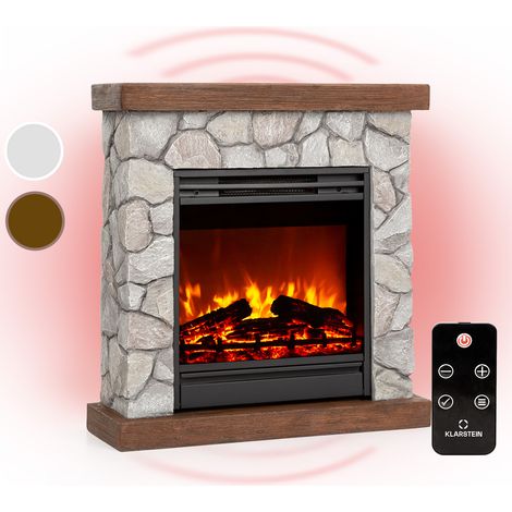 Klarstein – Cheminée électrique décorative 1800W – Effet flammes 3D – Télécommande – Programmable – Chauffage mural pour salon et chambre