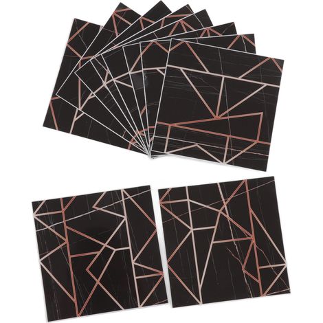 Lot de 10 stickers carrelage 15x15 cm, autocollants, 3D, imperméables, résistants à l'huile, décoratifs, en PVC épais (0,26 mm). (1/5)