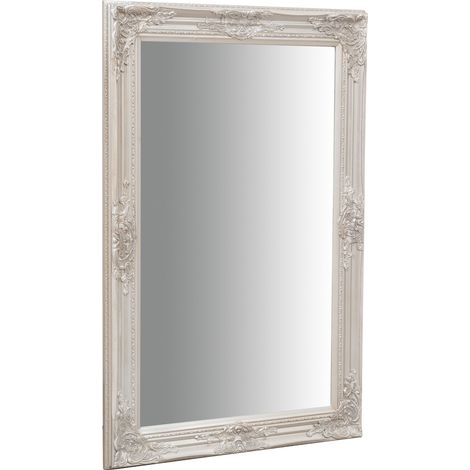 Wall-mounted and wall-hung vertical/horizontal mirror L60xPR4xH90 cm antique silver finish (1/5)