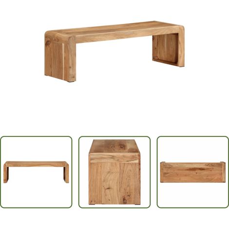 vidaXL Meuble tv bois massif - Meuble TV 110x33x33 cm bois d'acacia massif (1/5)