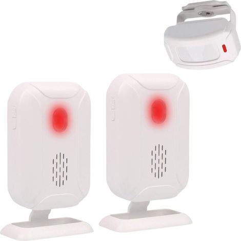 Motion Detectors Alarm, Wireless Doorbell for Front Door/Home Visitor and Store/Mailbox, Alarm System Kit with 1 Sensor and 2 Receiver - YBQ041 (1/5)