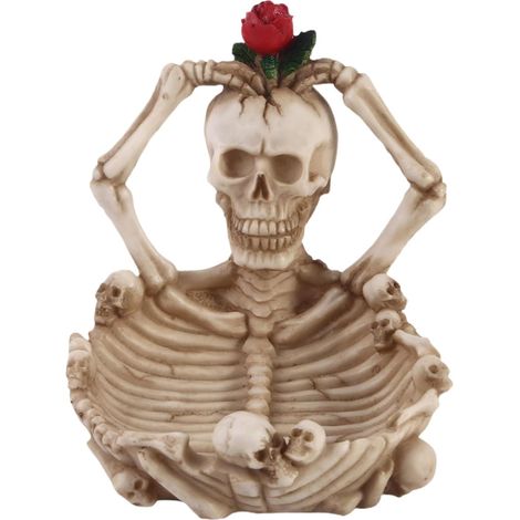 Décoration de tête de mort pour la maison, décoration d'intérieur  réaliste, décoration d'intérieur d'Halloween, décorations de bureau, plateau à bonbons innovant, décoration réaliste pour la (1/5)