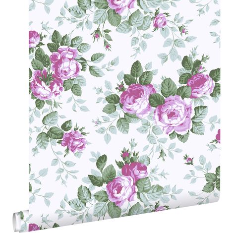 papier peint roses violet - ESTAhome (1/3)