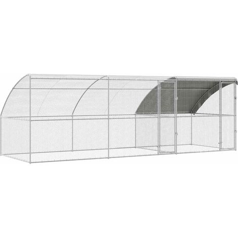 Cage à poules Argent 600 x 200 x 198.5 cm Acier galvanisé CFW69693 (1/4)