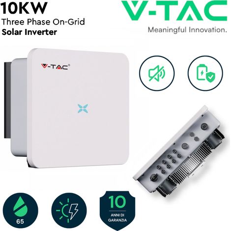 Inverter di rete On-Grid per impianto fotovoltaico, 10KW, trifase, garanzia 10 anni - V-TAC VT-6610310 11383 (1/5)