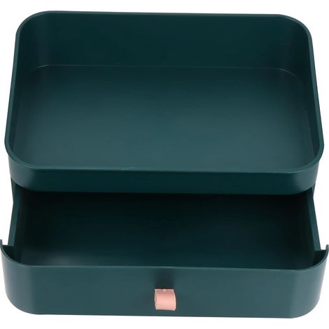 Boîte de rangement pour maquillage avec tiroir, en plastique, pratique pour ranger les outils de beauté sur la table de maquillage. (1/5)