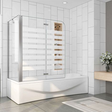 B:120xT:70xH:140cm Links Montage Badewannenaufsatz mit NANO Glas Badewannenfaltwand ESG Duschwand für Badewanne (1/5)