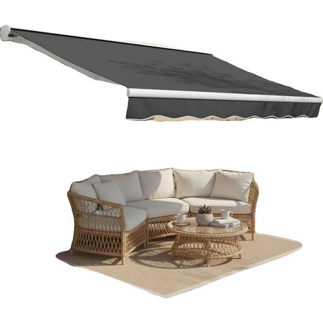 Toldos, material de polialgodón, dimensiones 3 m x 2,5 m, aptos para terraza y jardín, resistentes al agua y a los rayos UV. (1/5)