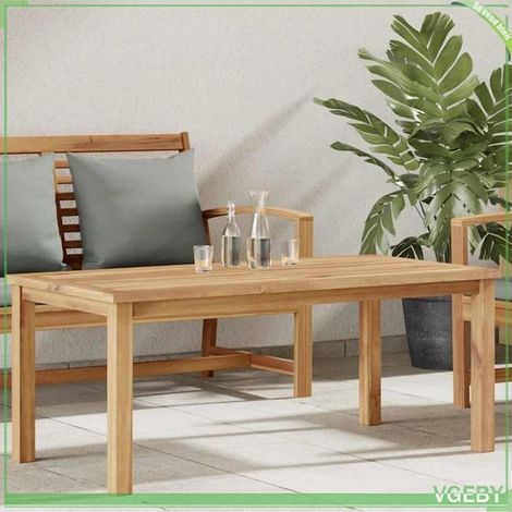Table basse - ABI - Bois de teck solide - 110 x 55 x 45 cm - Durable et moderne (1/5)