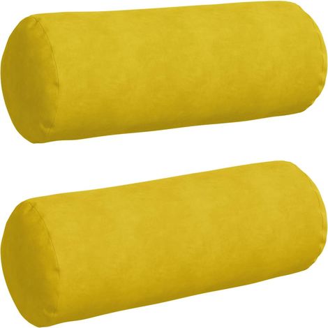 Maison Exclusive - Cuscini a rullo 2 pcs Giallo Ø 25 x 70 cm Tessuto in Cords