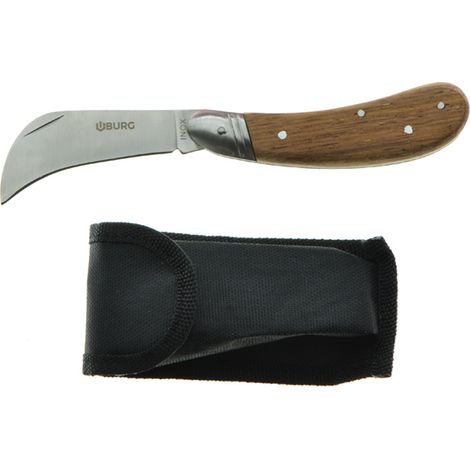 COLTELLO A RONCOLA PROFESSIONALE COLTELLINO POTATURA ORTO GIARDINO CON CUSTODIA (1/3)