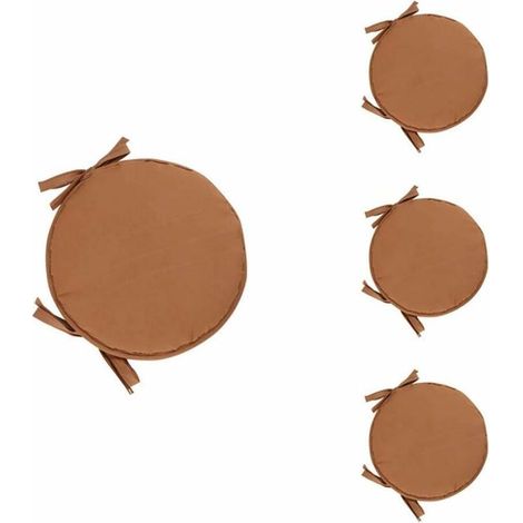 Set of 4 Round Chair Pad Round Cushion for Dining Table and Chair with Drawstring 38cm