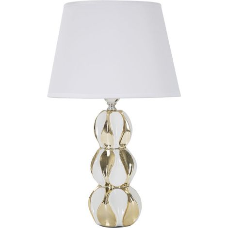 Lampe à Poser Design "Glam Balls" 46cm Blanc & Or (1/4)