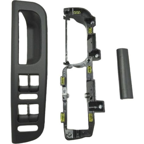 Juego de 3 manijas interiores negras para puertas de Golf 4 con interruptor y soporte elevador. (1/4)