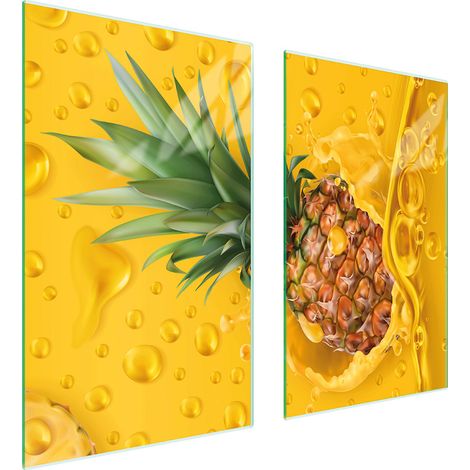 GLASSCHUTZPLATTE FÜR HERD 75x52 ANANAS (1/5)
