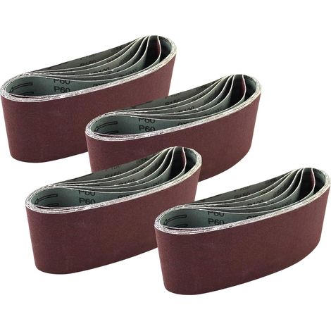 Lot de 24 bandes de papier abrasif 100 x 915 mm, grain 60/80/120/150/240/400 (1/5)