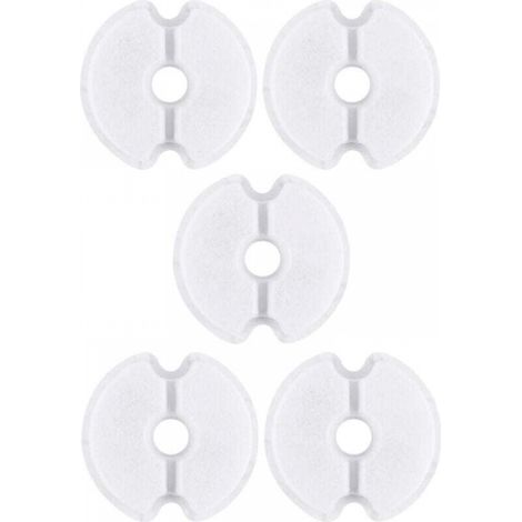 5X Filtre Fontaine Eau Chat Rond Résine Charbon Actif 4 Couches Filtration Mousse Chien Animal Universel, 104mm (1/5)